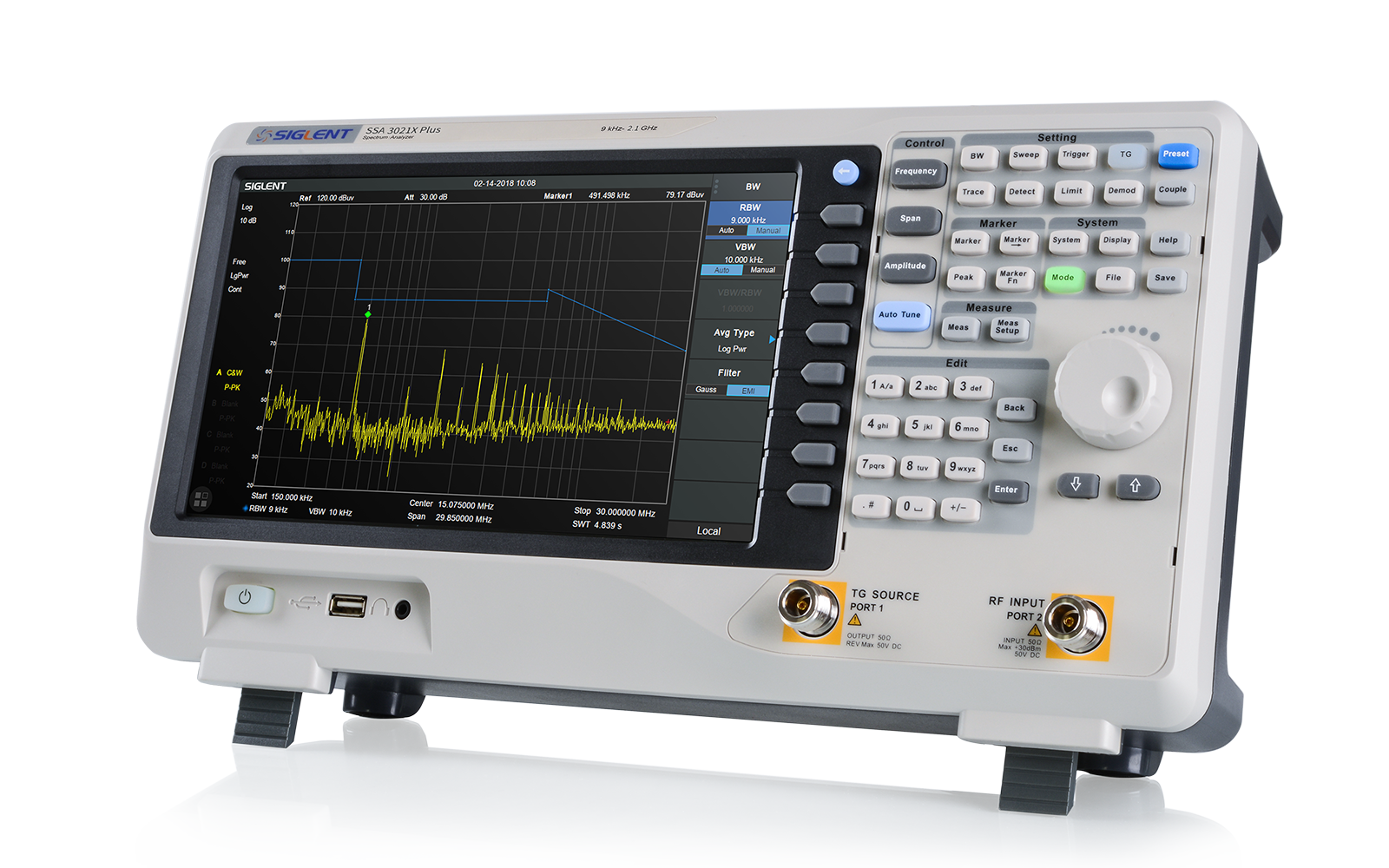 SIGLENT SSA3000X Plus analyzer RF measurement interface